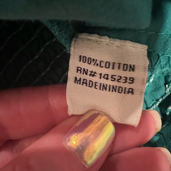 Sim & Sam ruched cropped Teal Puff Sleeve Top, size small, EUC, summer, colorful - Picture 7 of 8